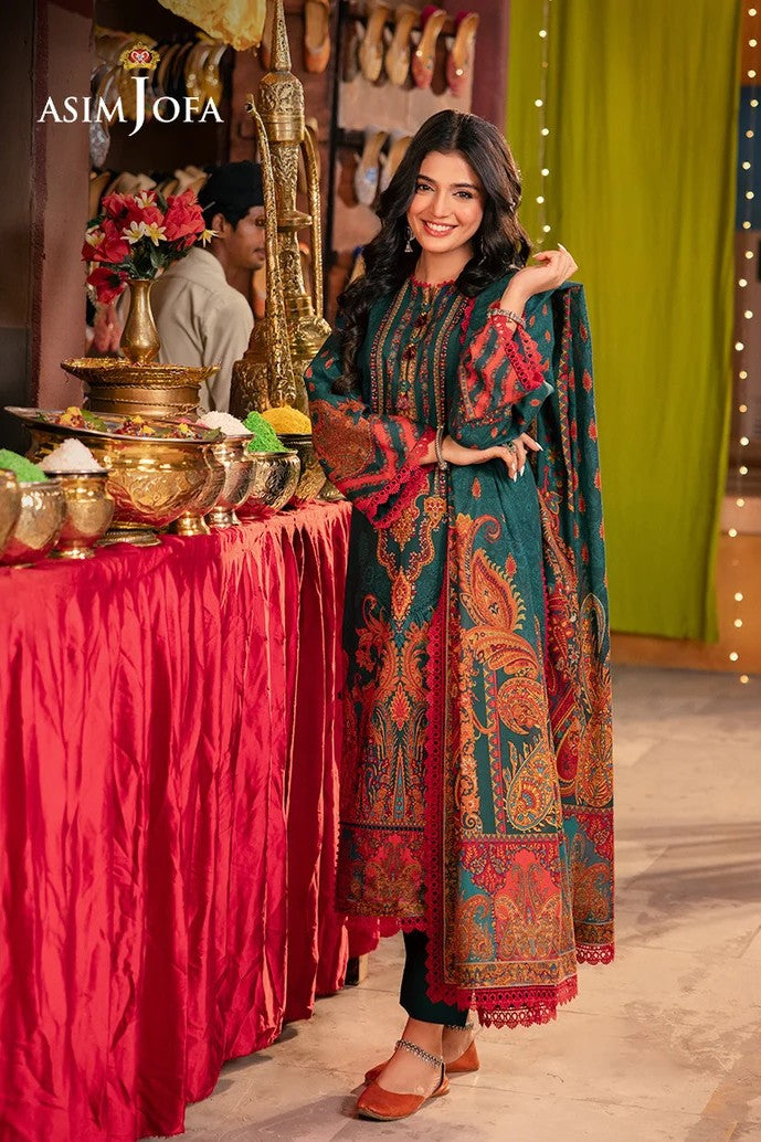 Asim Jofa 3 Piece Unstitched Lawn Digital Print Suit