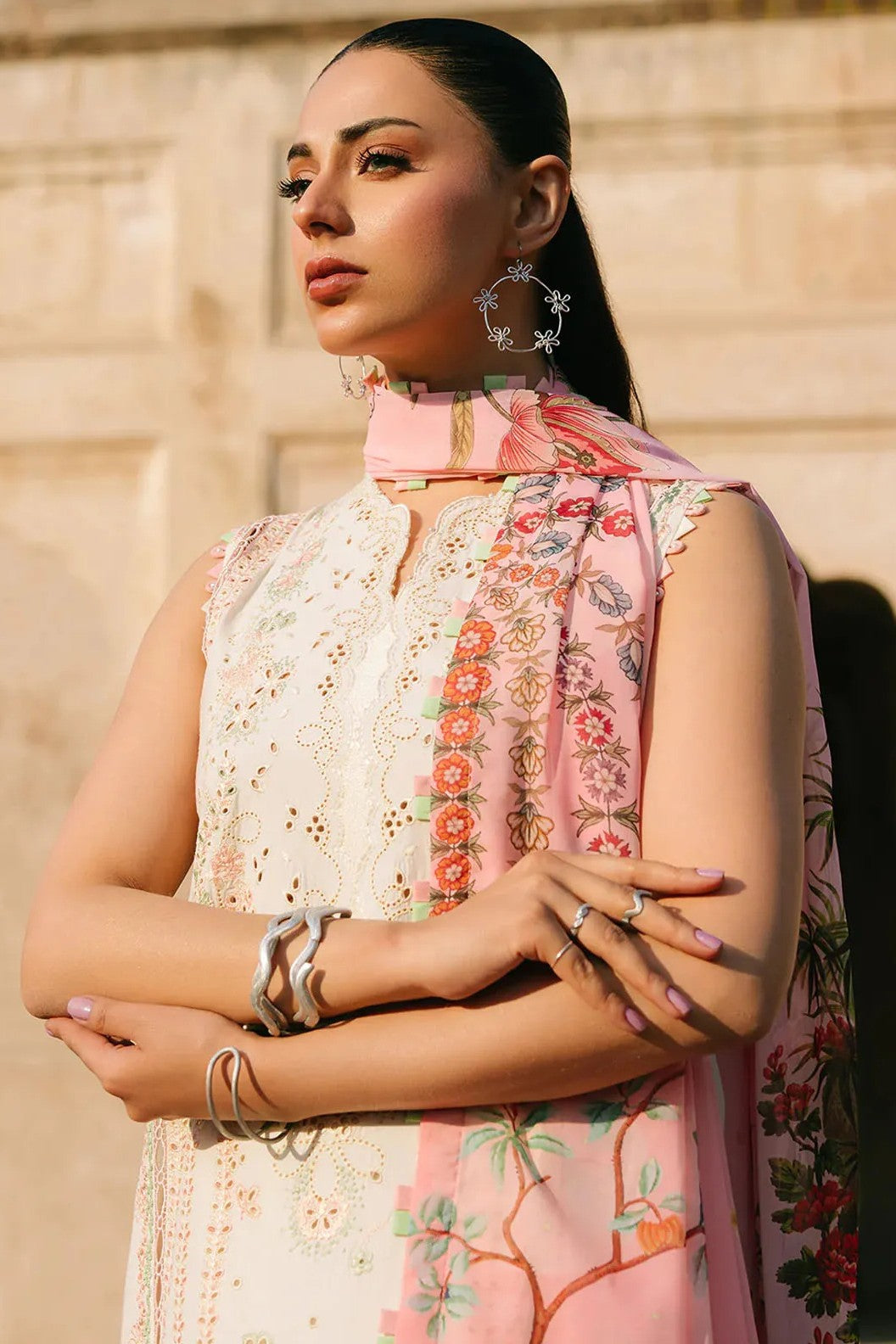 Sarang Fiona 3 Piece Unstitched Lawn Embroidered Suit