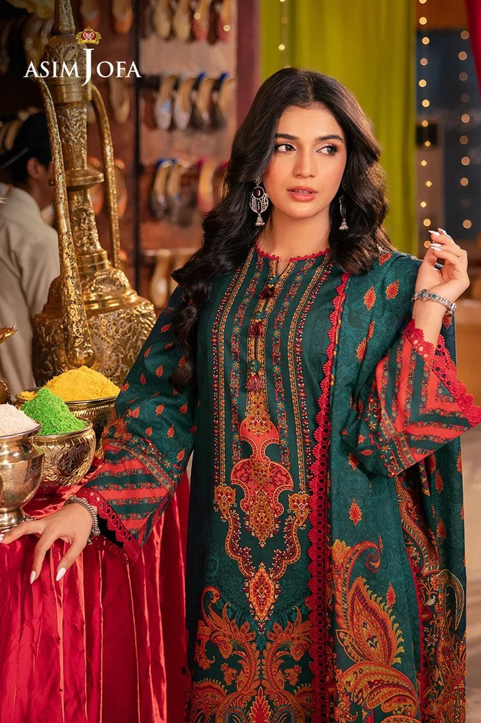 Asim Jofa 3 Piece Unstitched Lawn Digital Print Suit