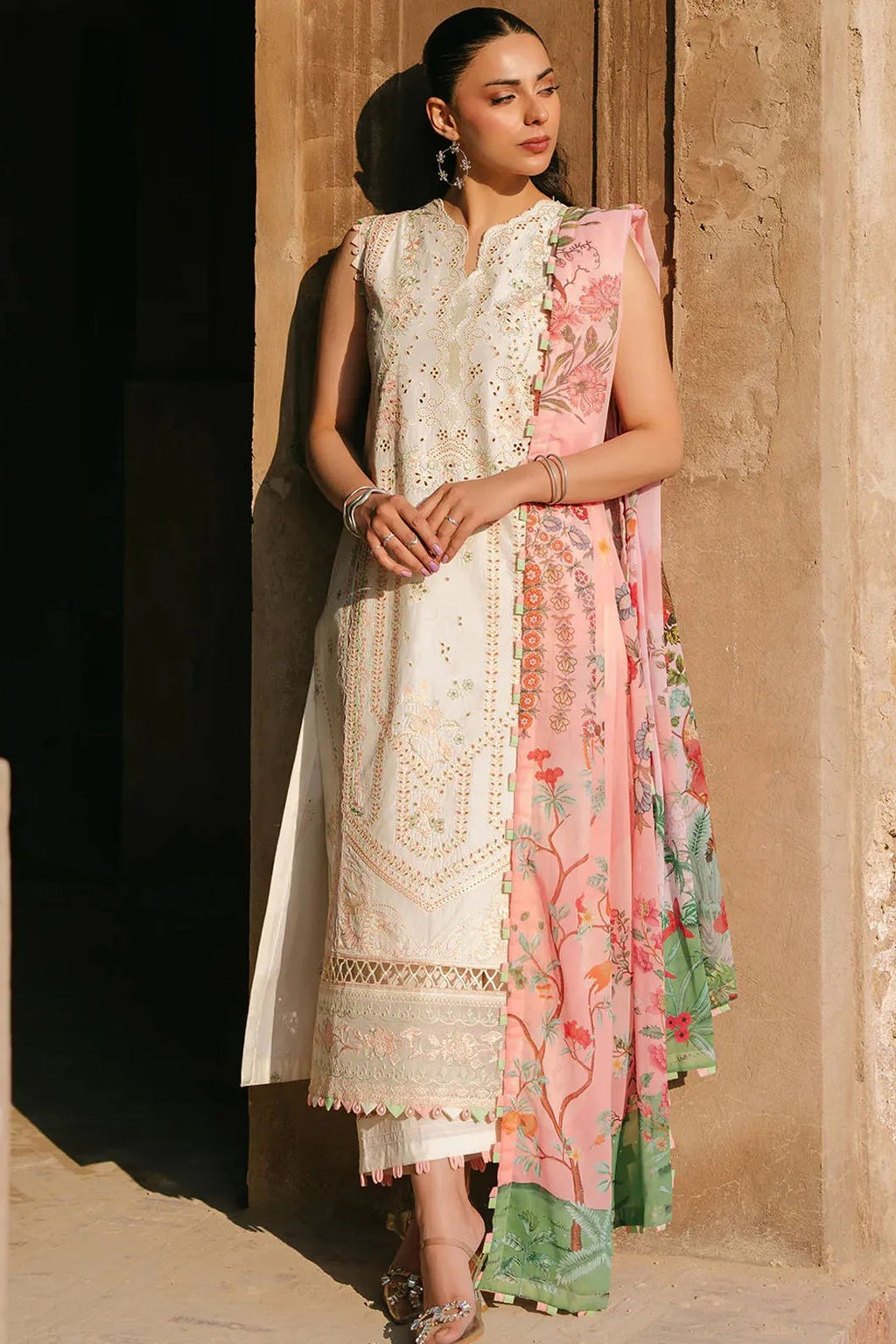 Sarang Fiona 3 Piece Unstitched Lawn Embroidered Suit
