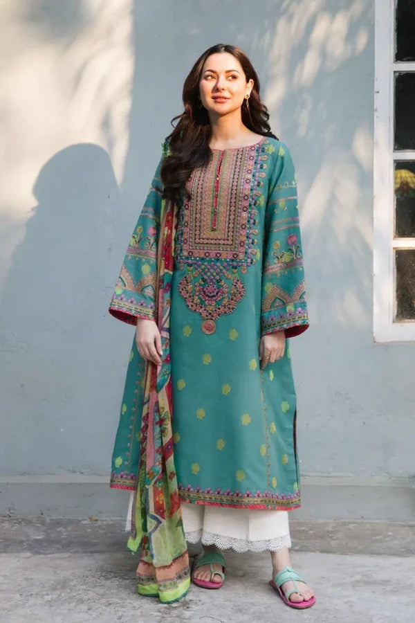 Zara Shahjahan 3 Piece Unstitched Lawn Embroidered Suit