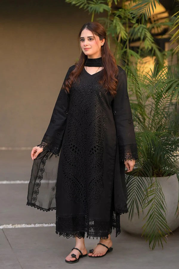 3 Piece Unstitched Chikankari Lawn Embroidered Suit