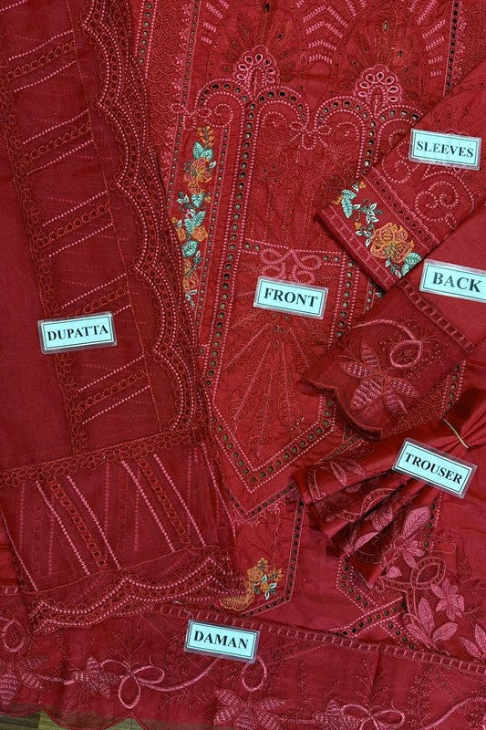 Maria B 3 Piece Unstitched Lawn Embroidered Suit