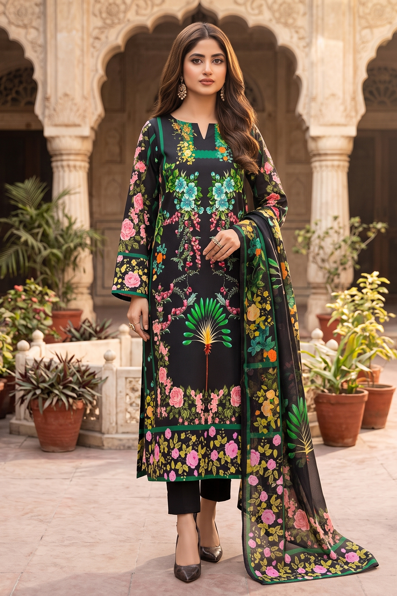 Aneela's 3 Piece Unstitched Silk Suit