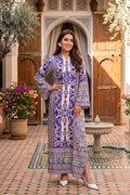 2 Piece Stitched Silk Printed Kaftan With Trouser