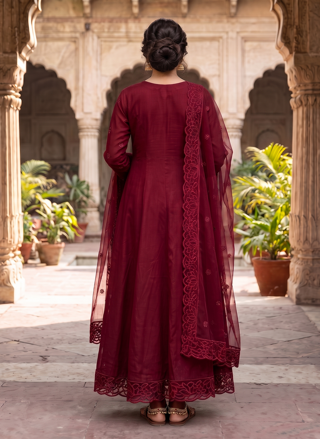 3 Piece - Embroidered Premium Cotton Maxi