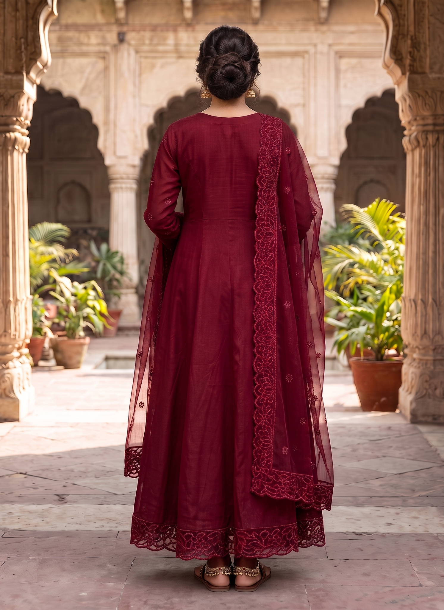 3 Piece - Embroidered Premium Cotton Maxi