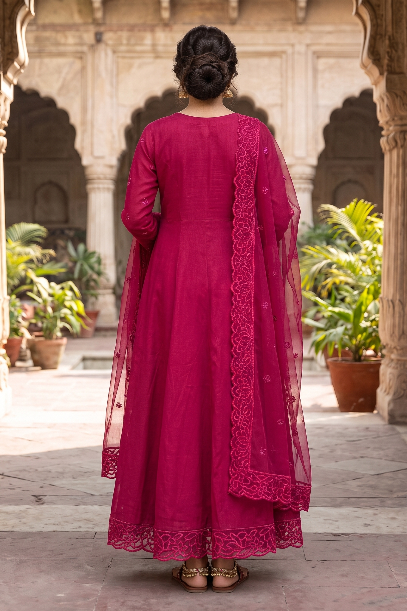3 Piece - Stitched Embroidered Anarkali Frock