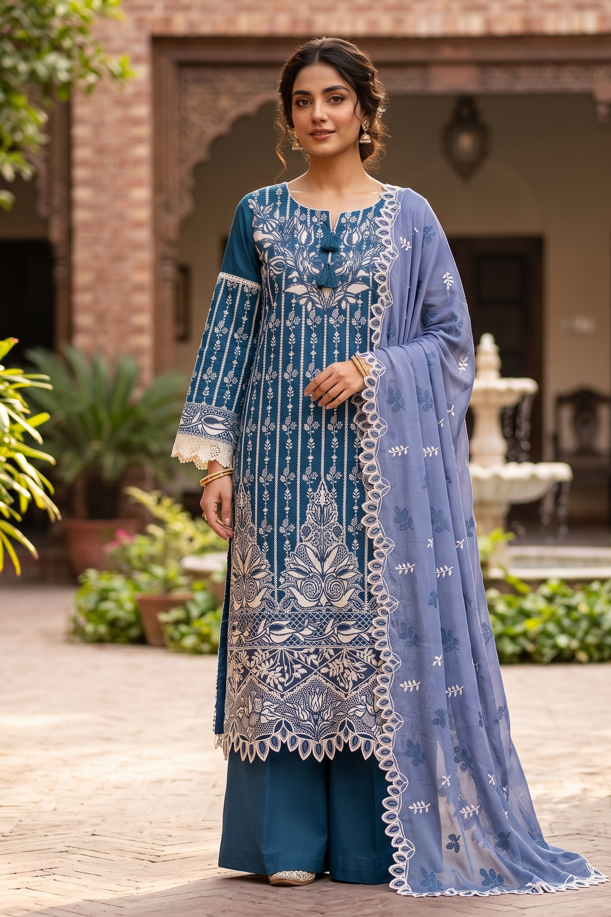 3 Piece - Stitched Embroidered Premium Cotton Suit