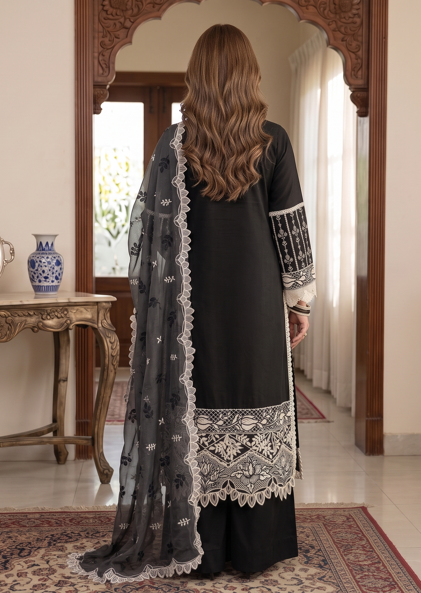 3 Piece - Embroidered Premium Cotton Suit