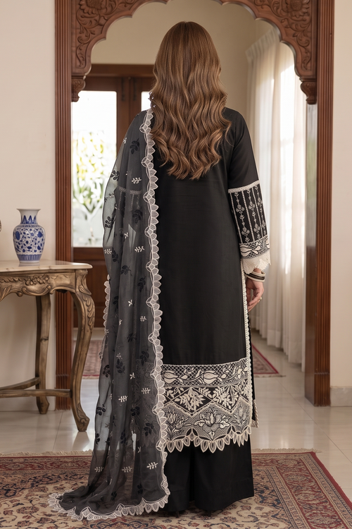 3 Piece -  Stitched Embroidered Premium Cotton Suit