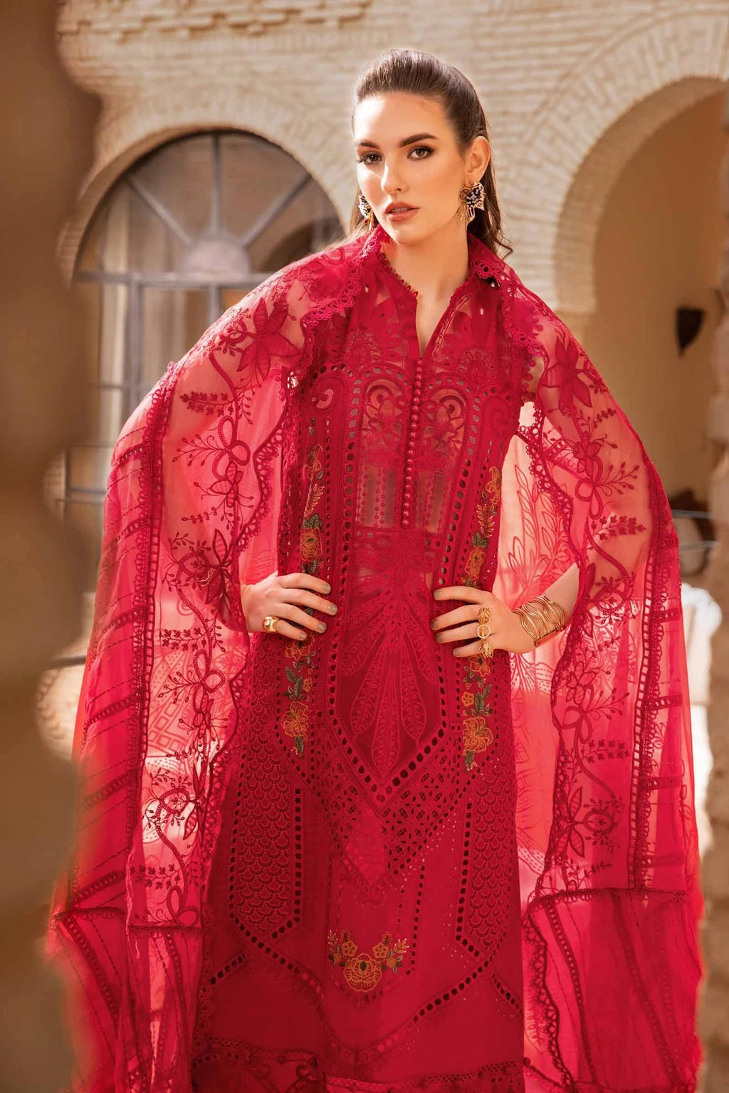 Maria B 3 Piece Unstitched Lawn Embroidered Suit