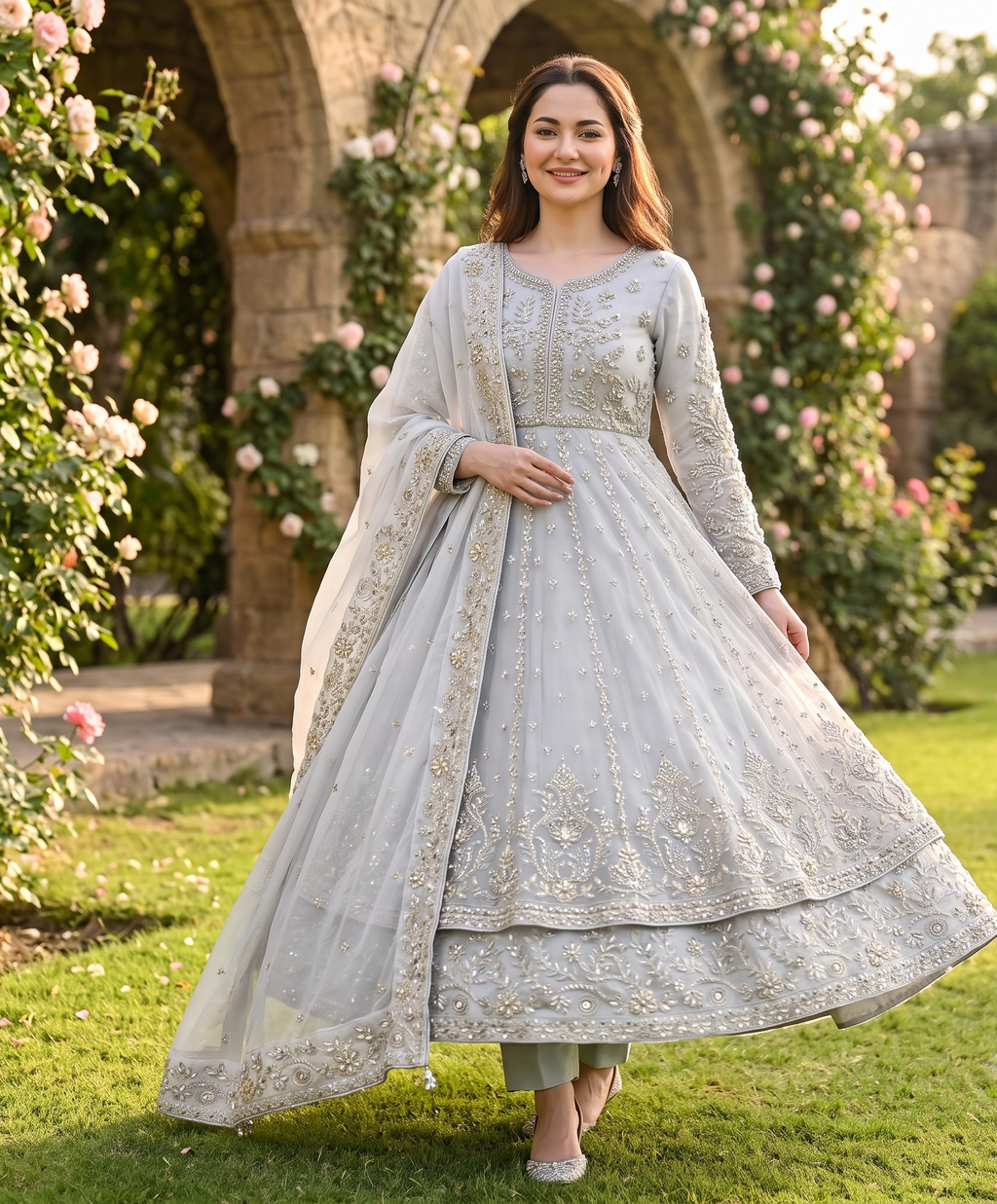 3 Piece - Embroidered Fancy Organza Maxi