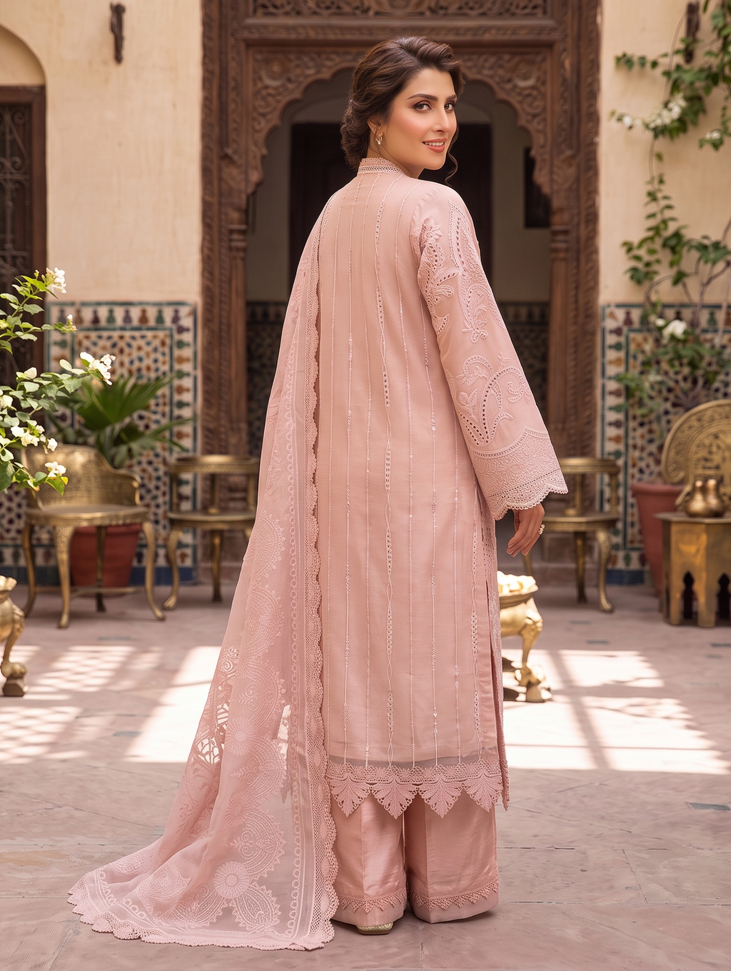 3 Piece - Embroidered Fancy Organza Suit