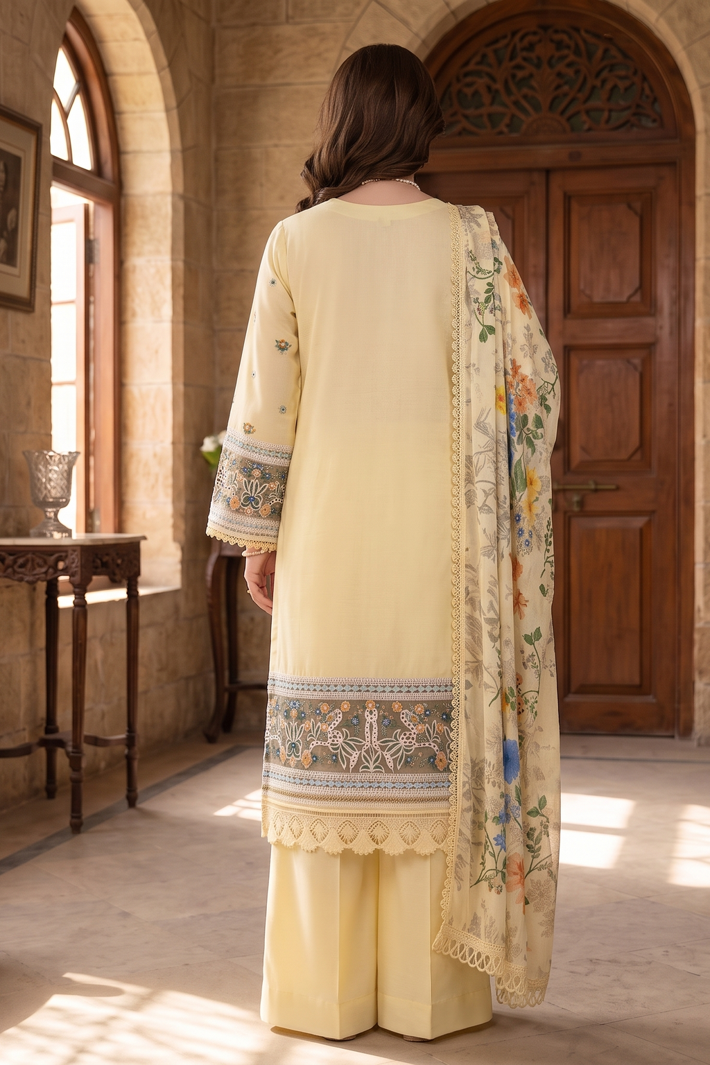 3 Piece - Stitched Embroidered Premium Cotton Suit