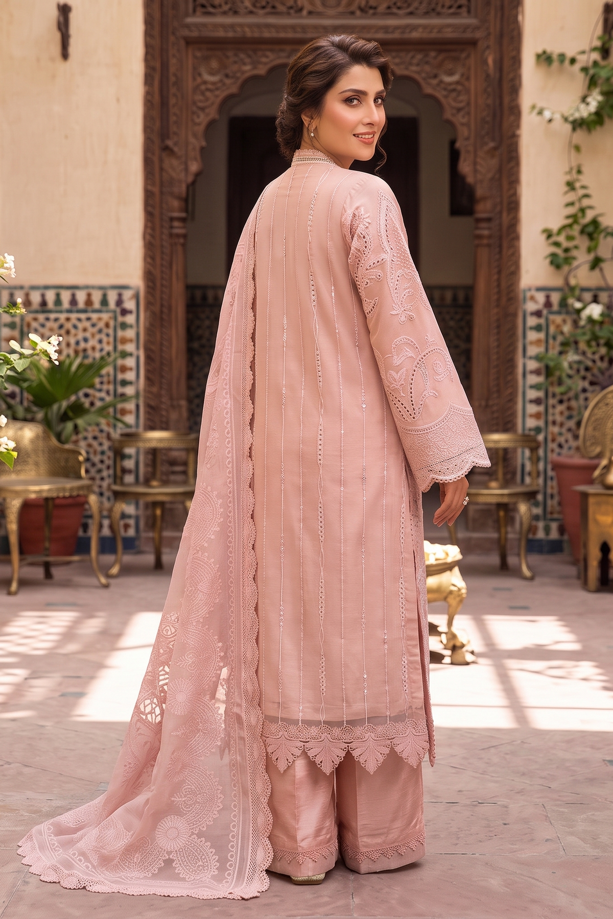 3 Piece - Stitched Embroidered Fancy Organza Suit