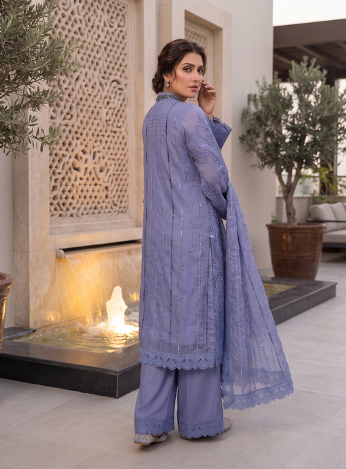 3 Piece - Embroidered Fancy Organza Suit