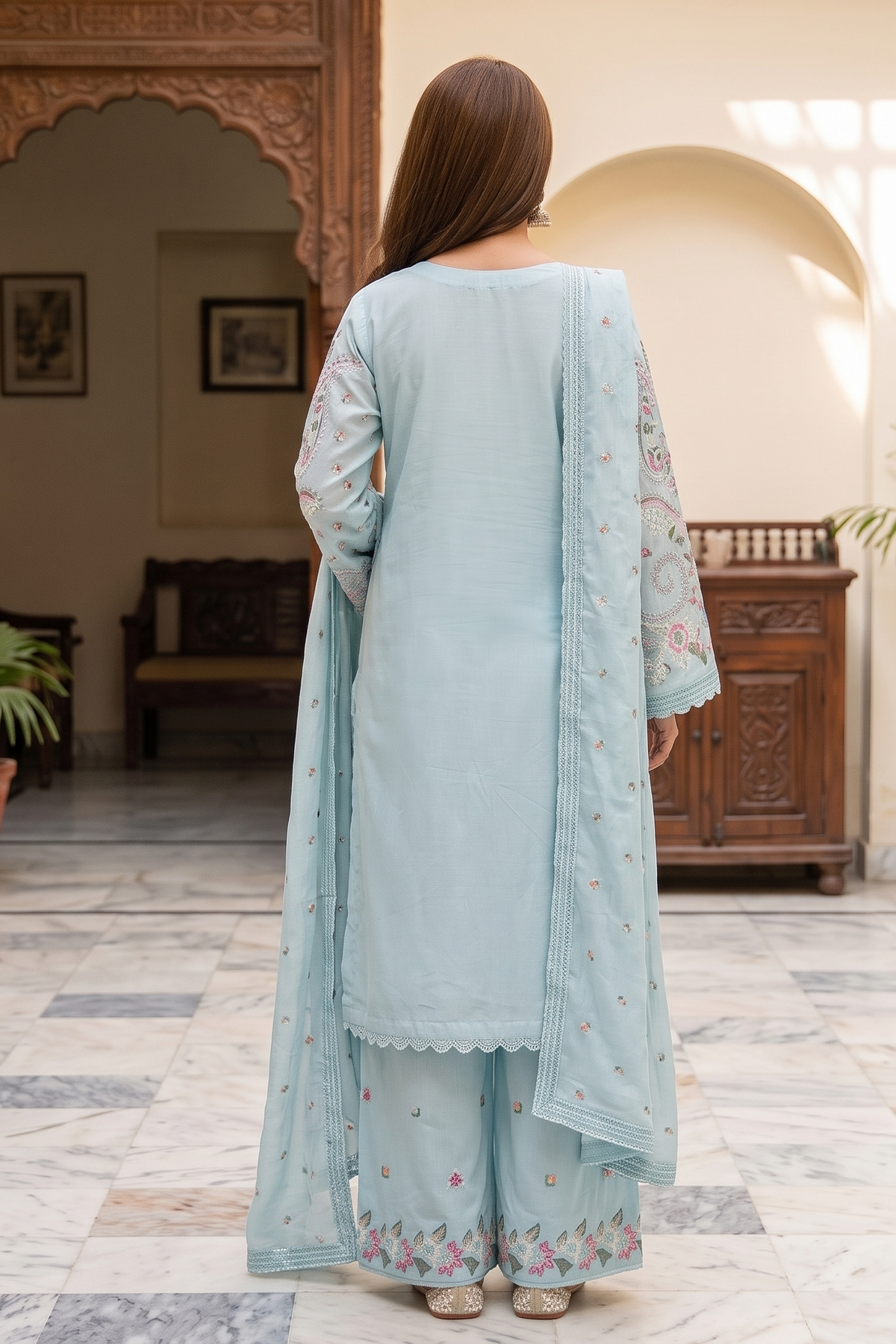 3 Piece - Stitched Embroidered Premium Cotton Suit