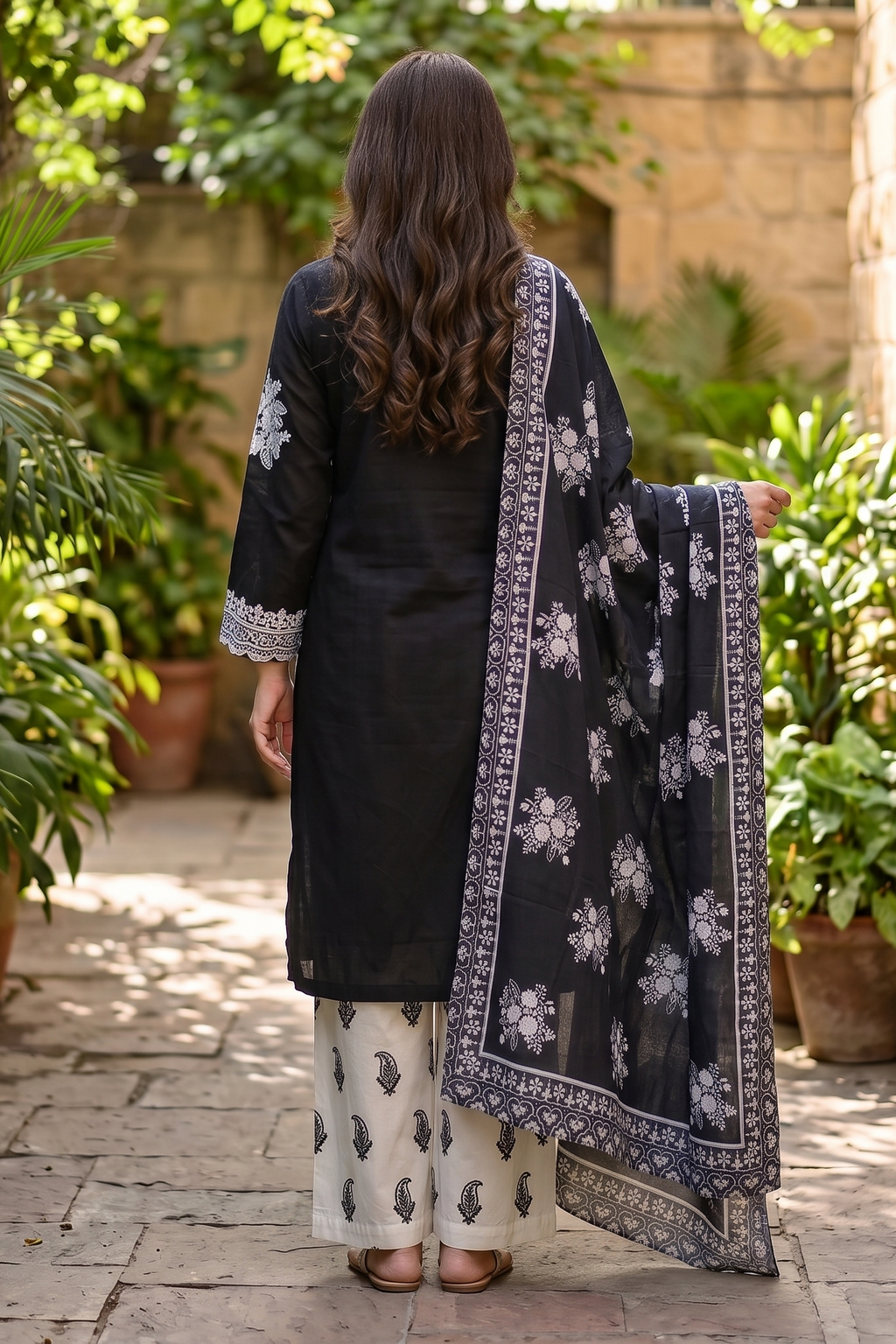 3 Piece - Embroidered Premium Cotton Suit