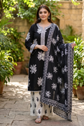 3 Piece - Embroidered Premium Cotton Suit