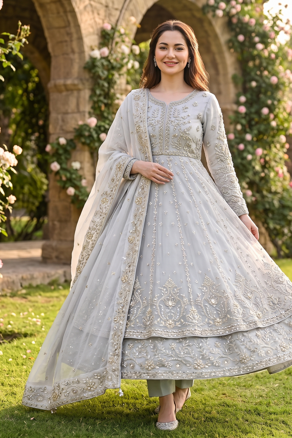 3 Piece - Stitched Embroidered Fancy Organza Maxi