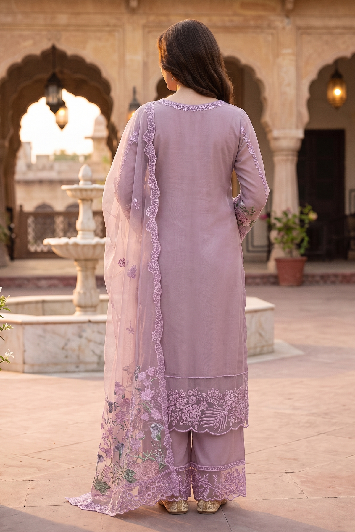 3 Piece - Stitched Embroidered Fancy Organza Suit