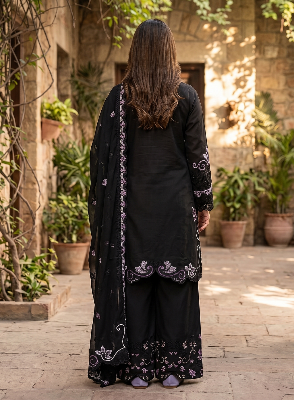 3 Piece - Embroidered Premium Cotton Suit