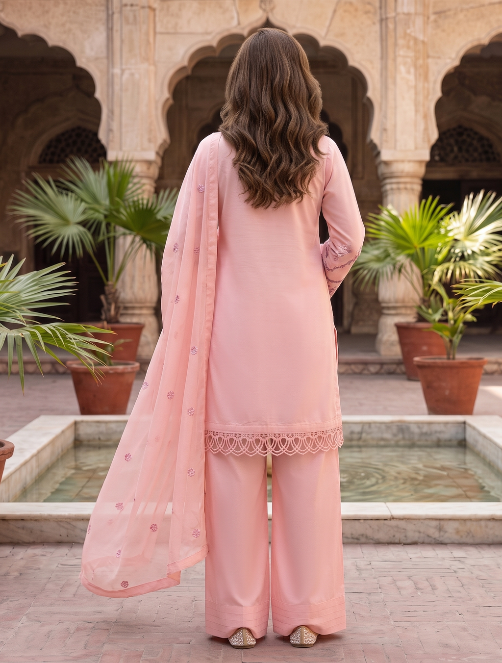 3 Piece - Embroidered Premium Cotton Suit