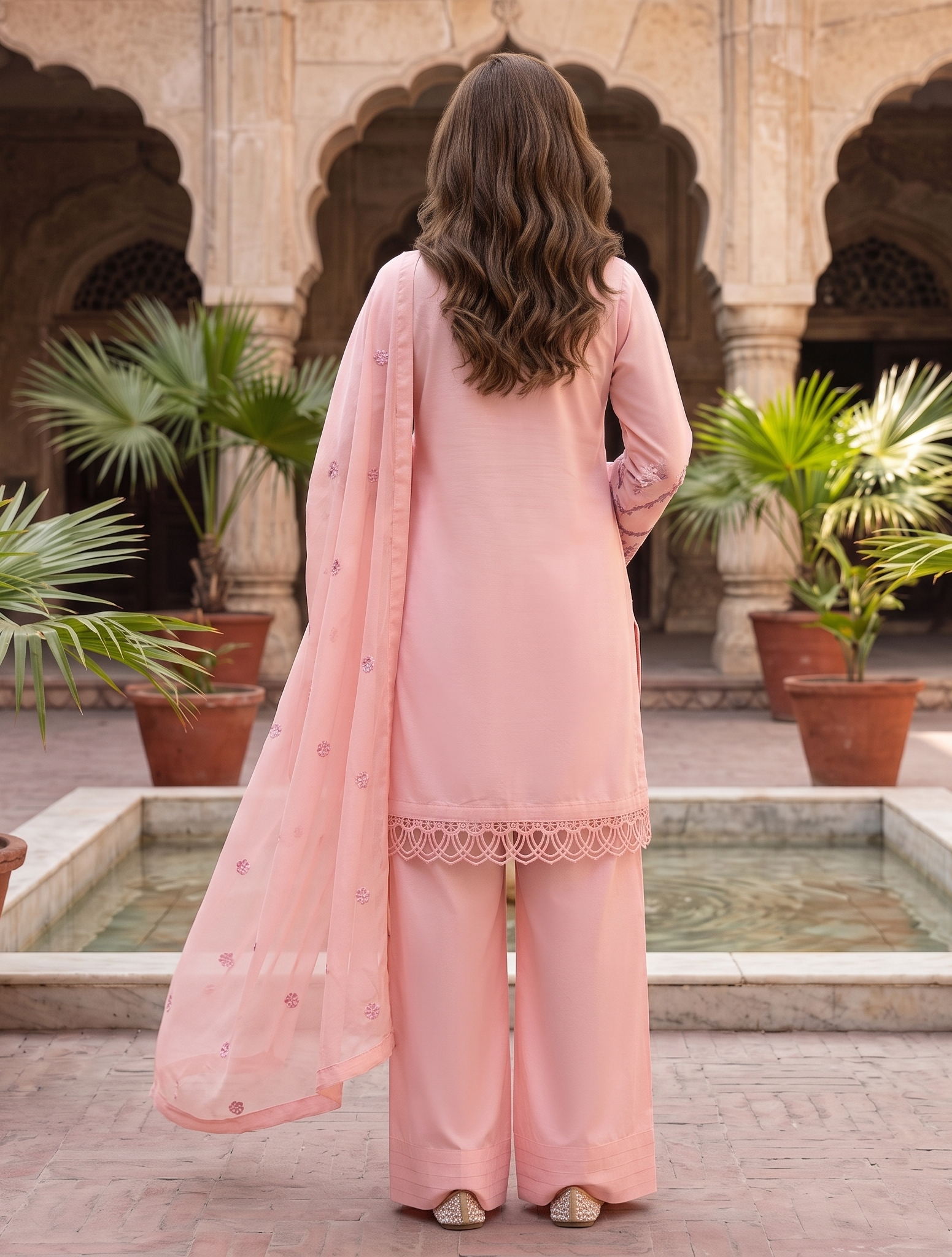 3 Piece - Embroidered Premium Cotton Suit