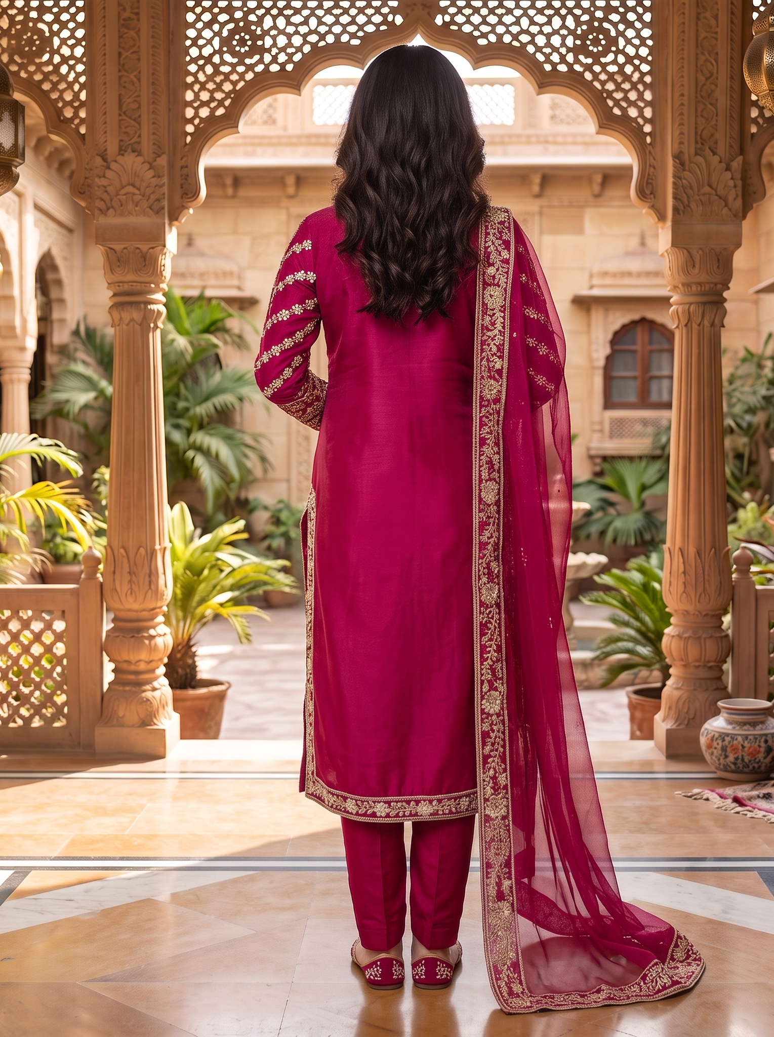 3 Piece - Embroidered Fancy Tasil Silk Suit