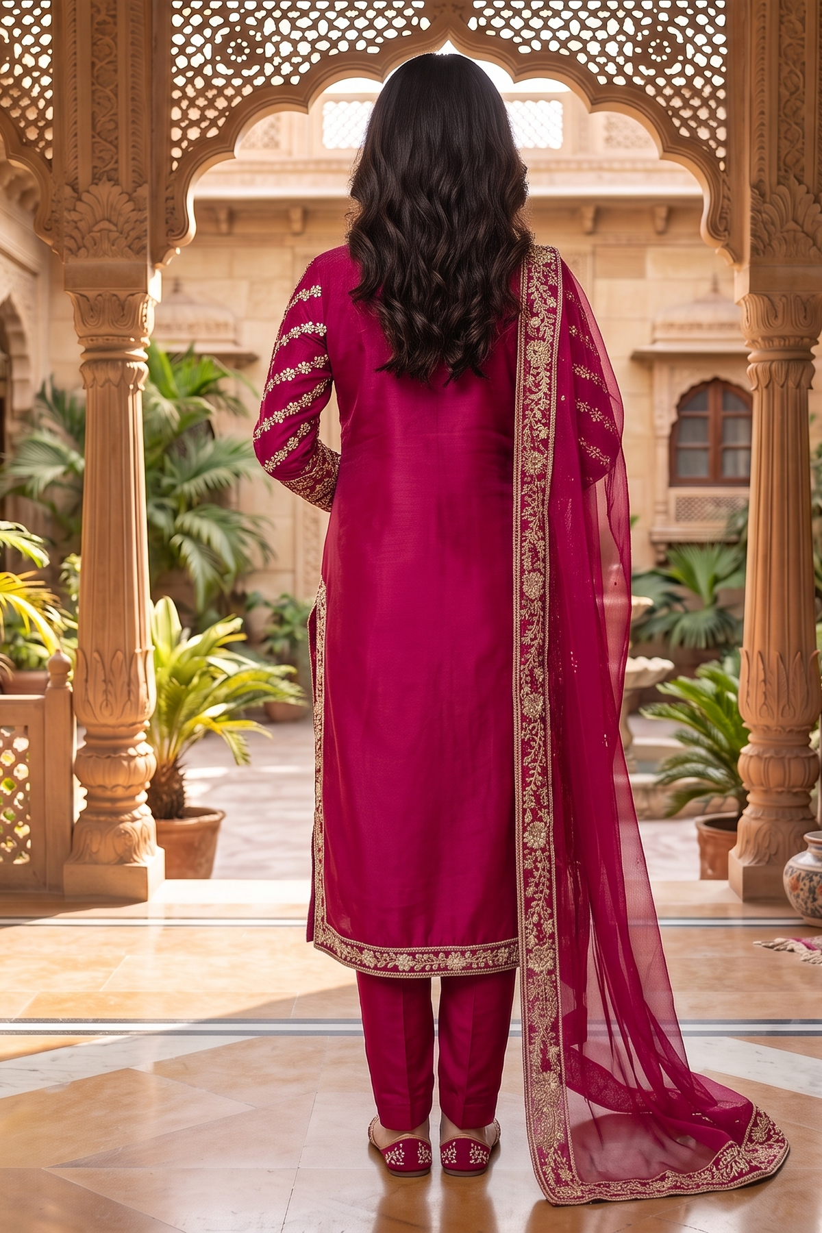 3 Piece - Stitched Embroidered Fancy Tasil Silk Suit