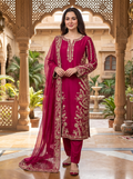3 Piece - Embroidered Fancy Tasil Silk Suit