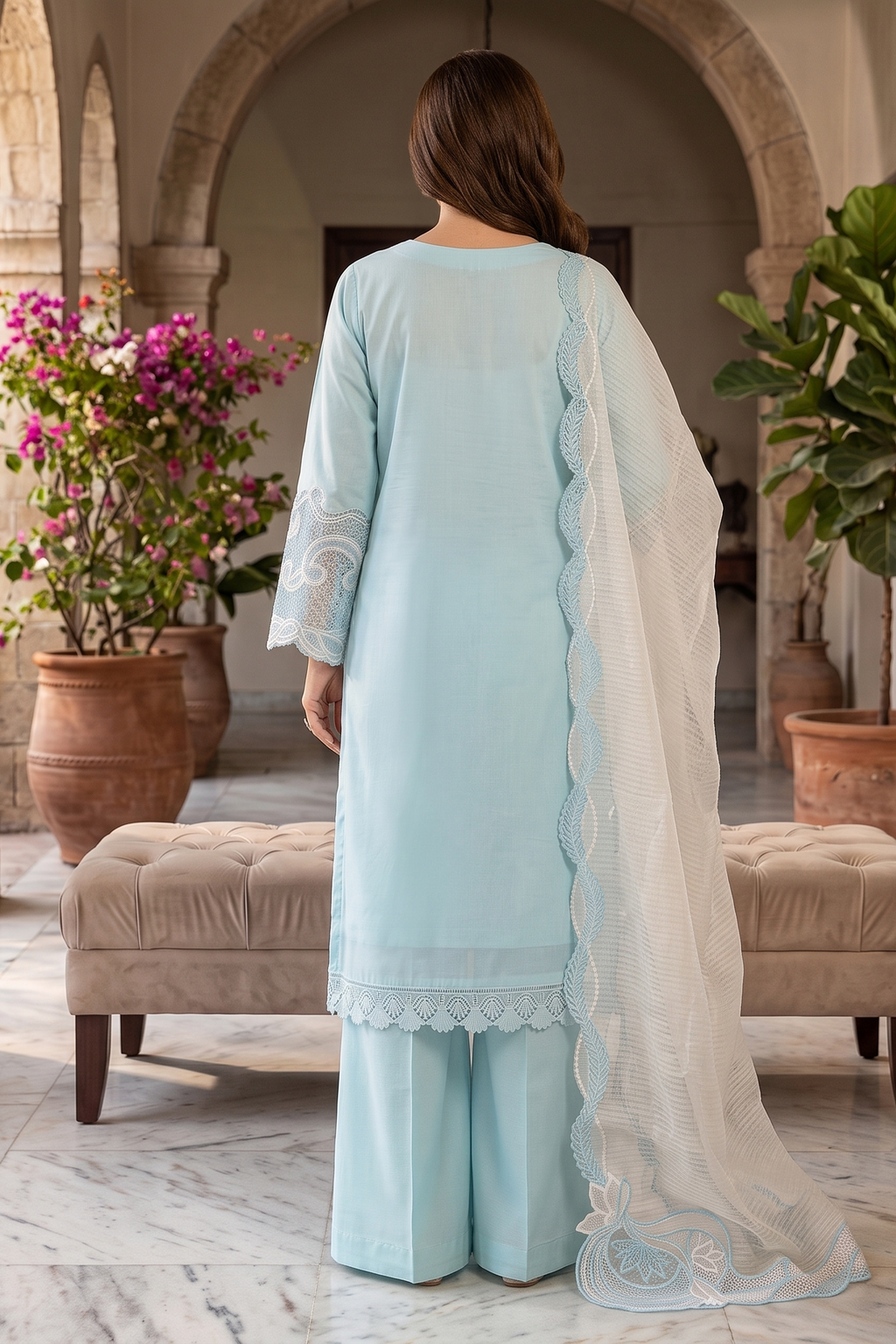 3 Piece - Stitched Embroidered Premium Cotton Suit