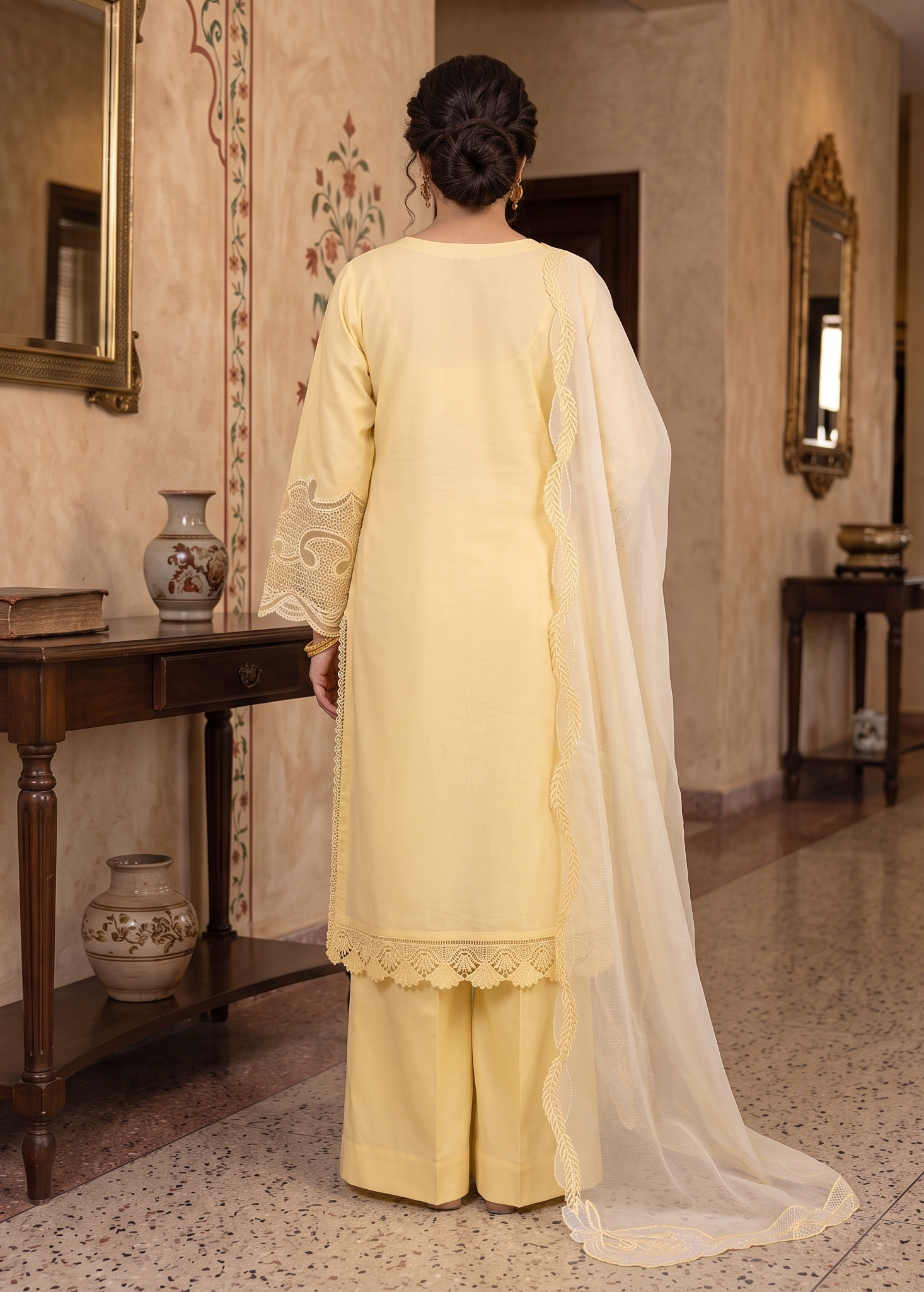 3 Piece - Embroidered Premium Cotton Suit