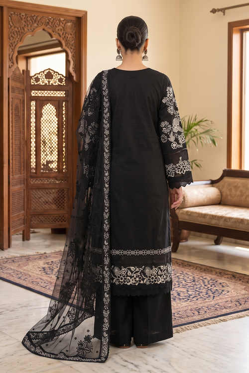 3 Piece -  Stitched Embroidered Premium Cotton Suit