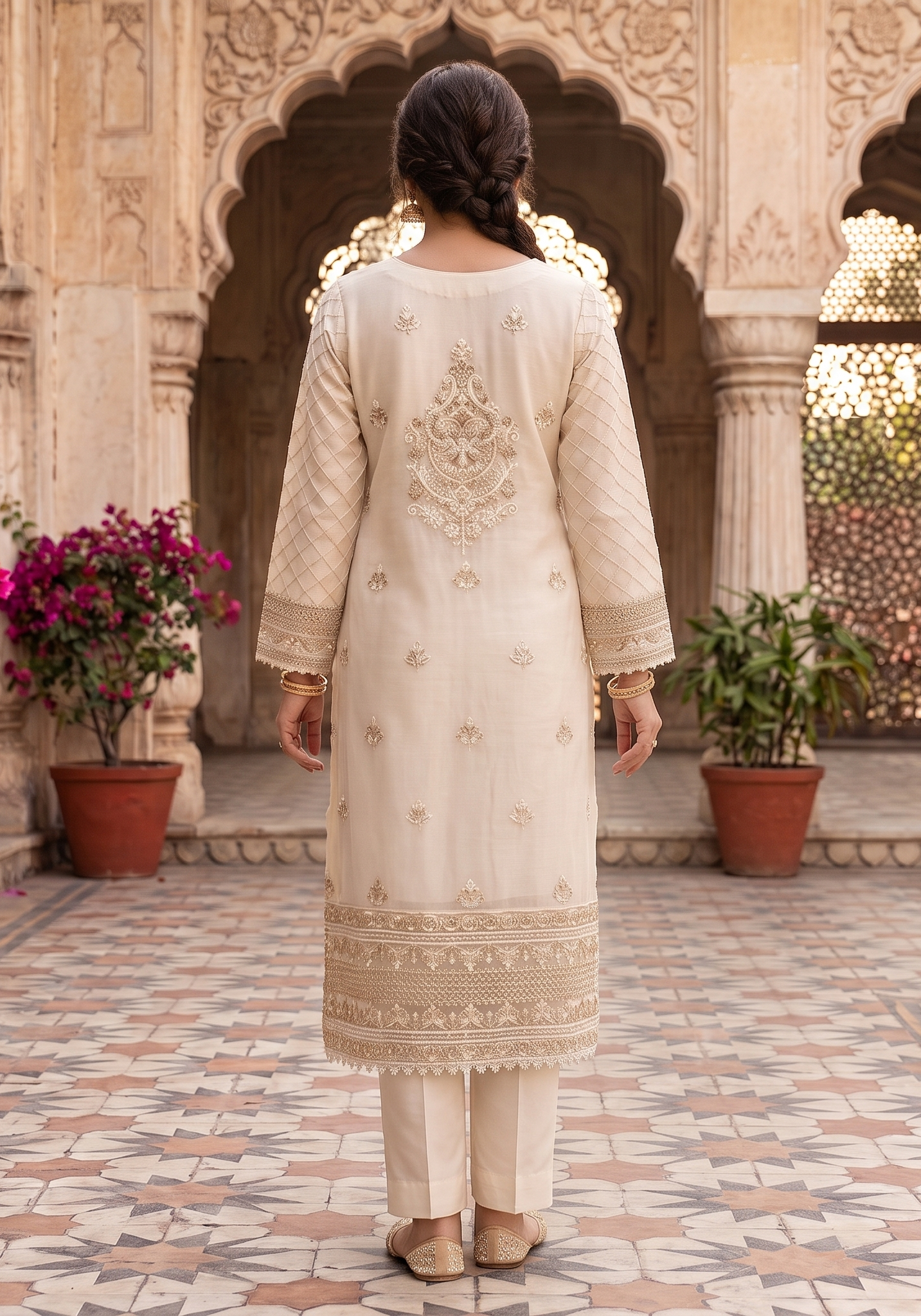 3 Piece - Embroidered Fancy Organza Suit