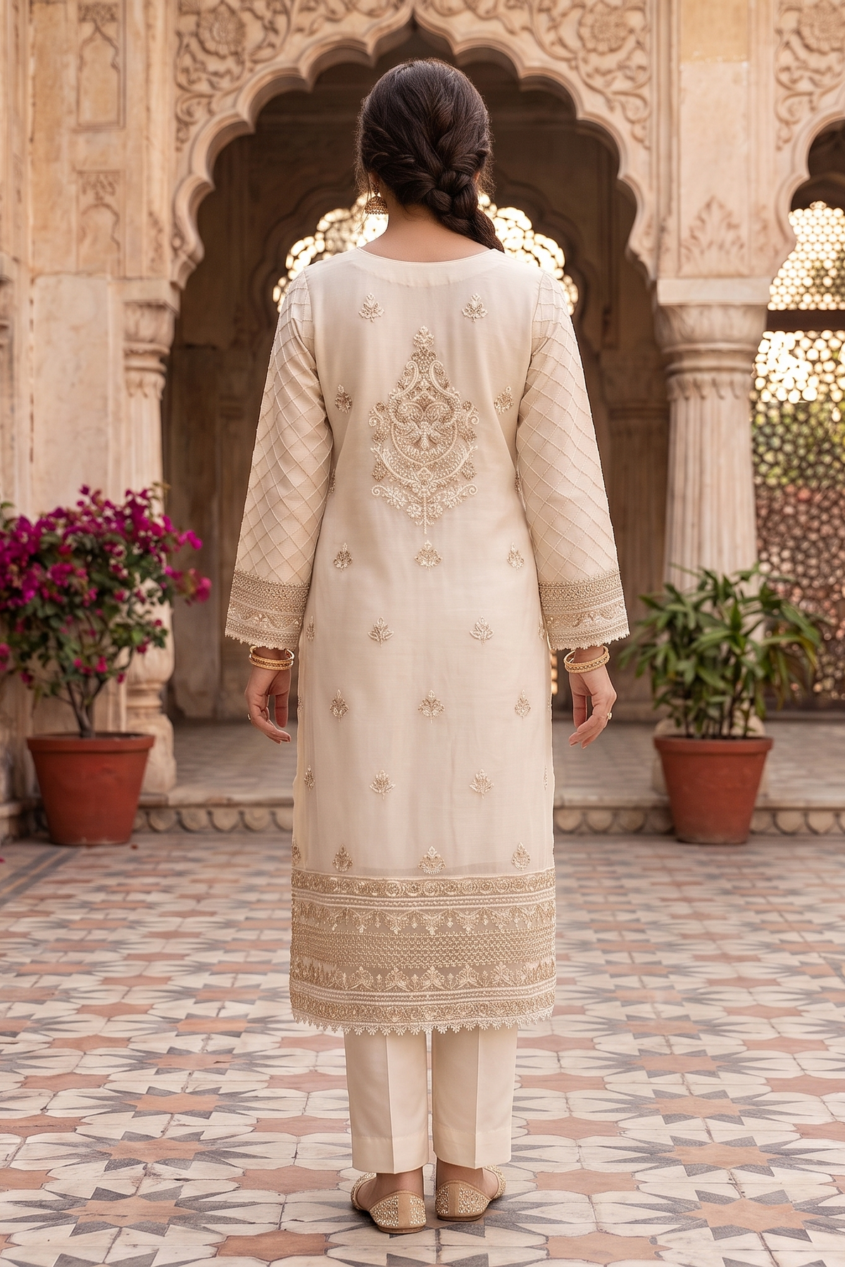 3 Piece - Stitched Embroidered Fancy Organza Suit