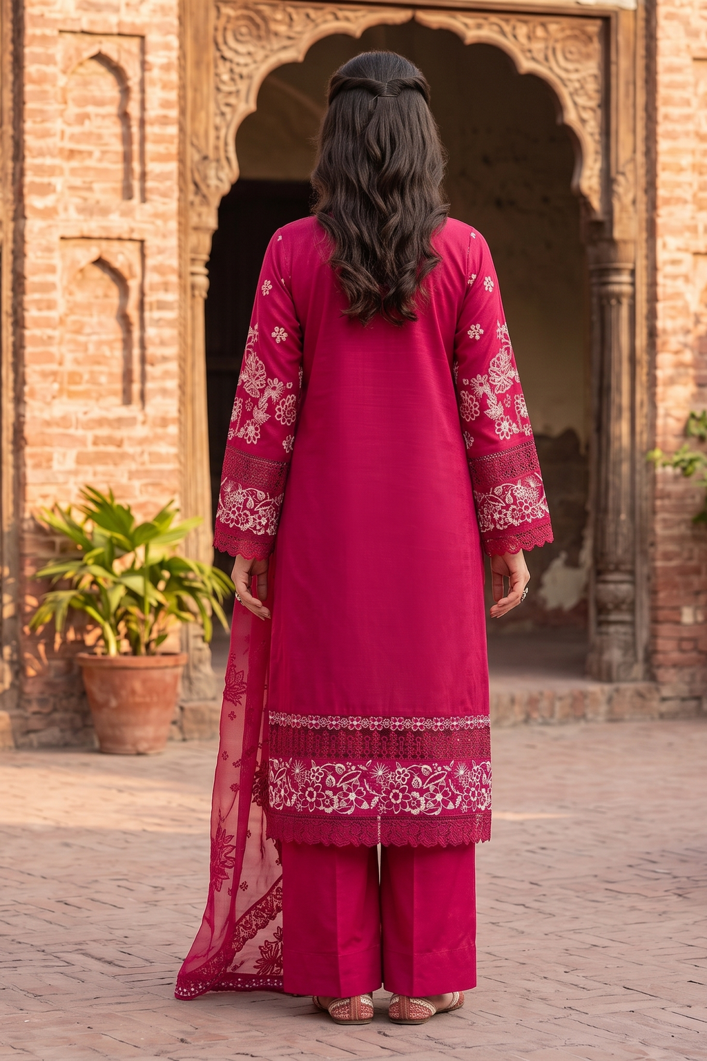 3 Piece -  Stitched Embroidered Premium Cotton Suit
