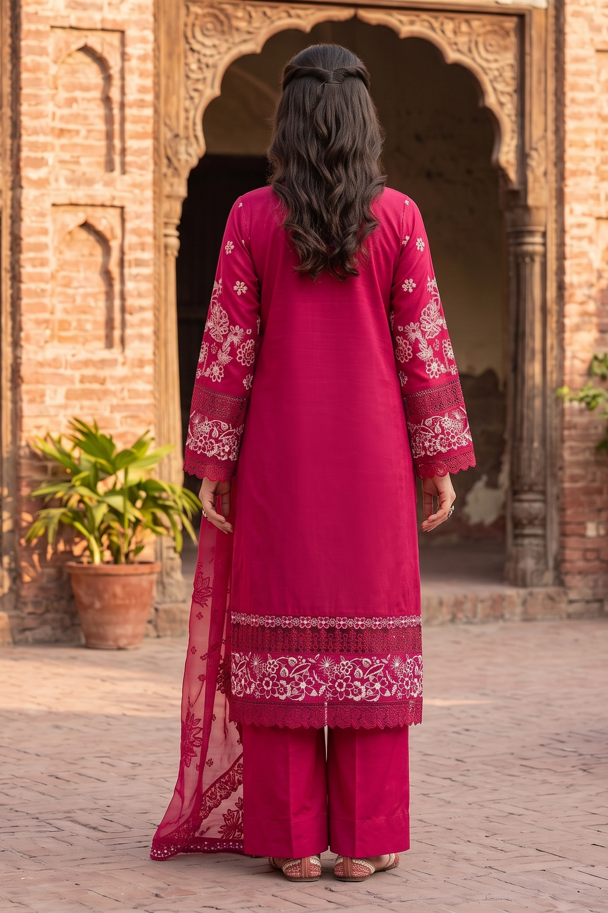 3 Piece -  Stitched Embroidered Premium Cotton Suit