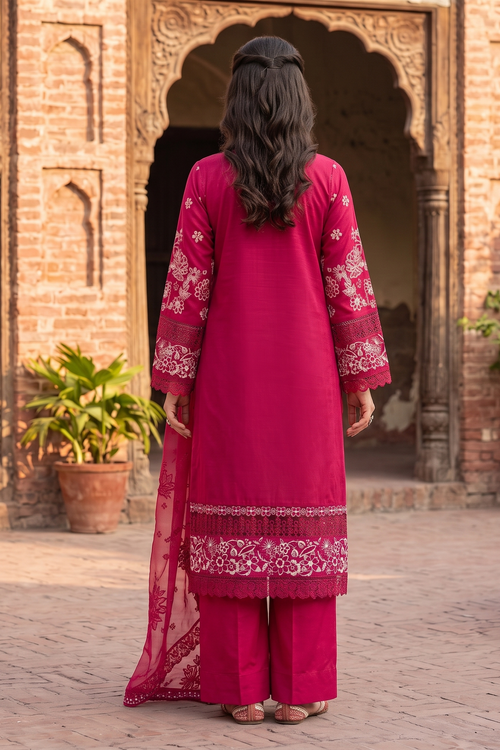 3 Piece -  Stitched Embroidered Premium Cotton Suit