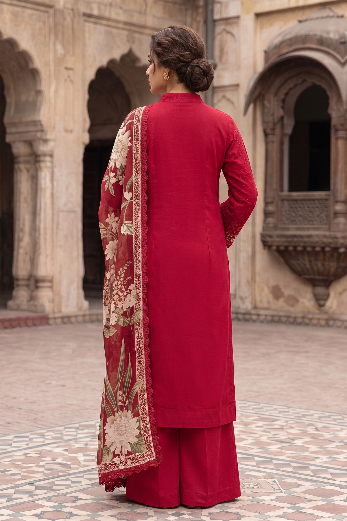 3 Piece - Stitched Embroidered Premium Cotton Suit