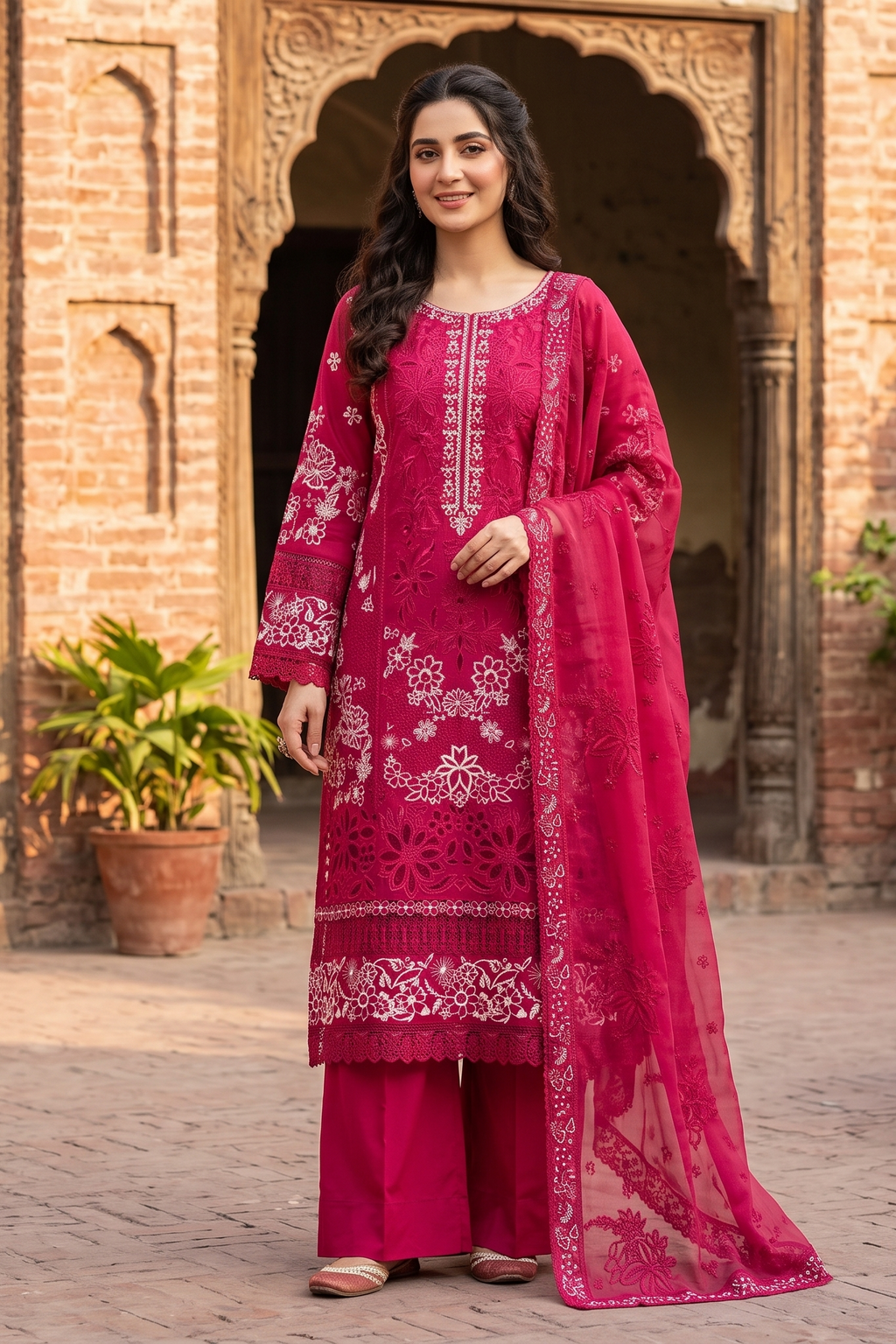 3 Piece -  Stitched Embroidered Premium Cotton Suit