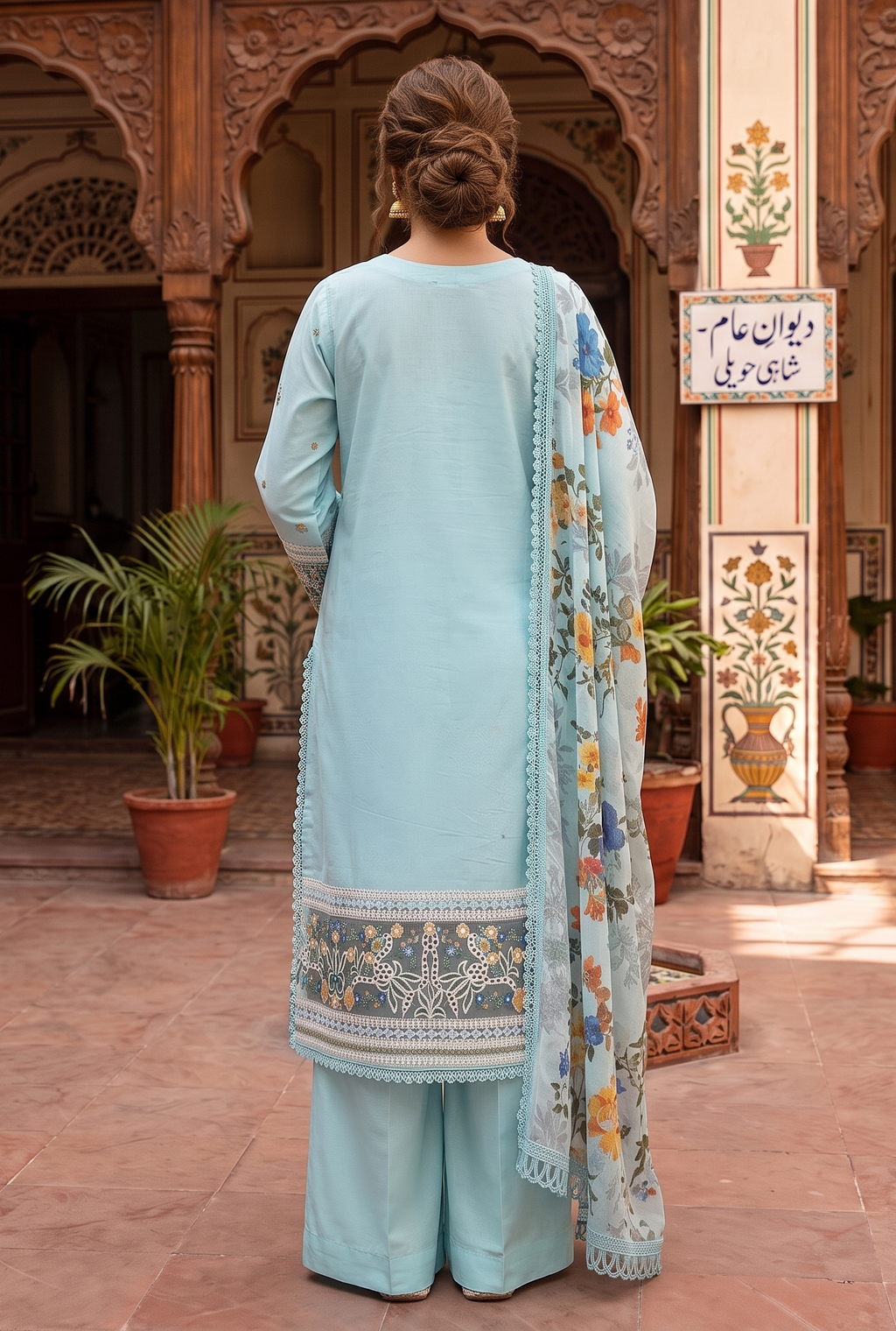 3 Piece - Embroidered Premium Cotton Suit