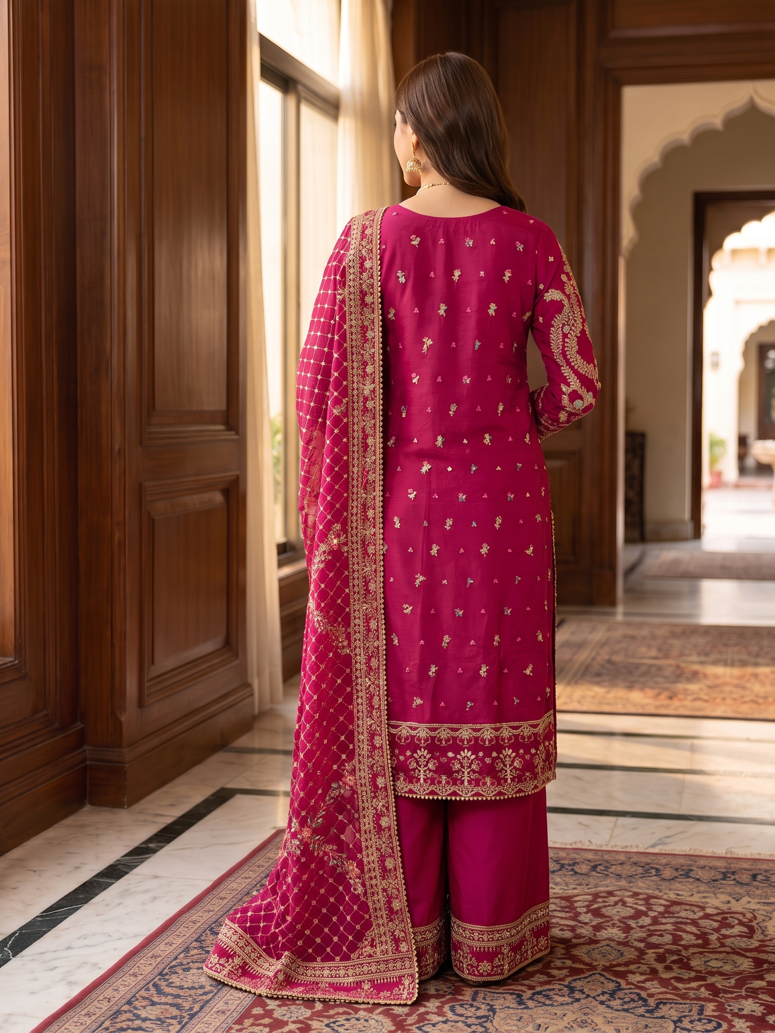 3 Piece - Embroidered Fancy Organza Suit
