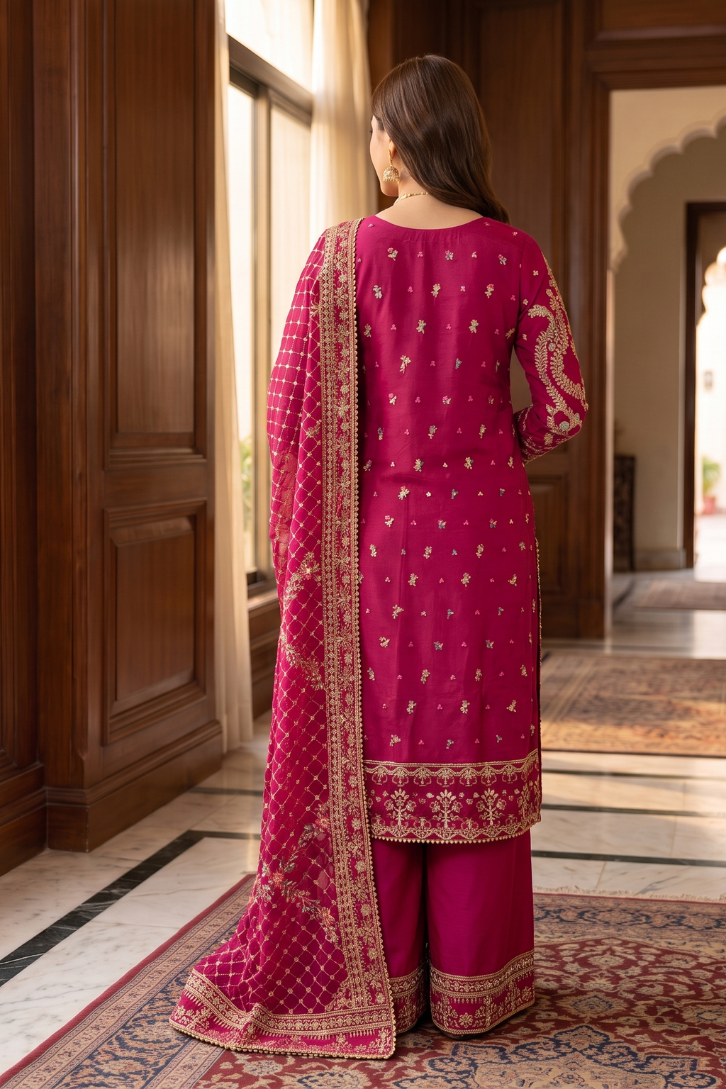 3 Piece - Stitched Embroidered Fancy Organza Suit