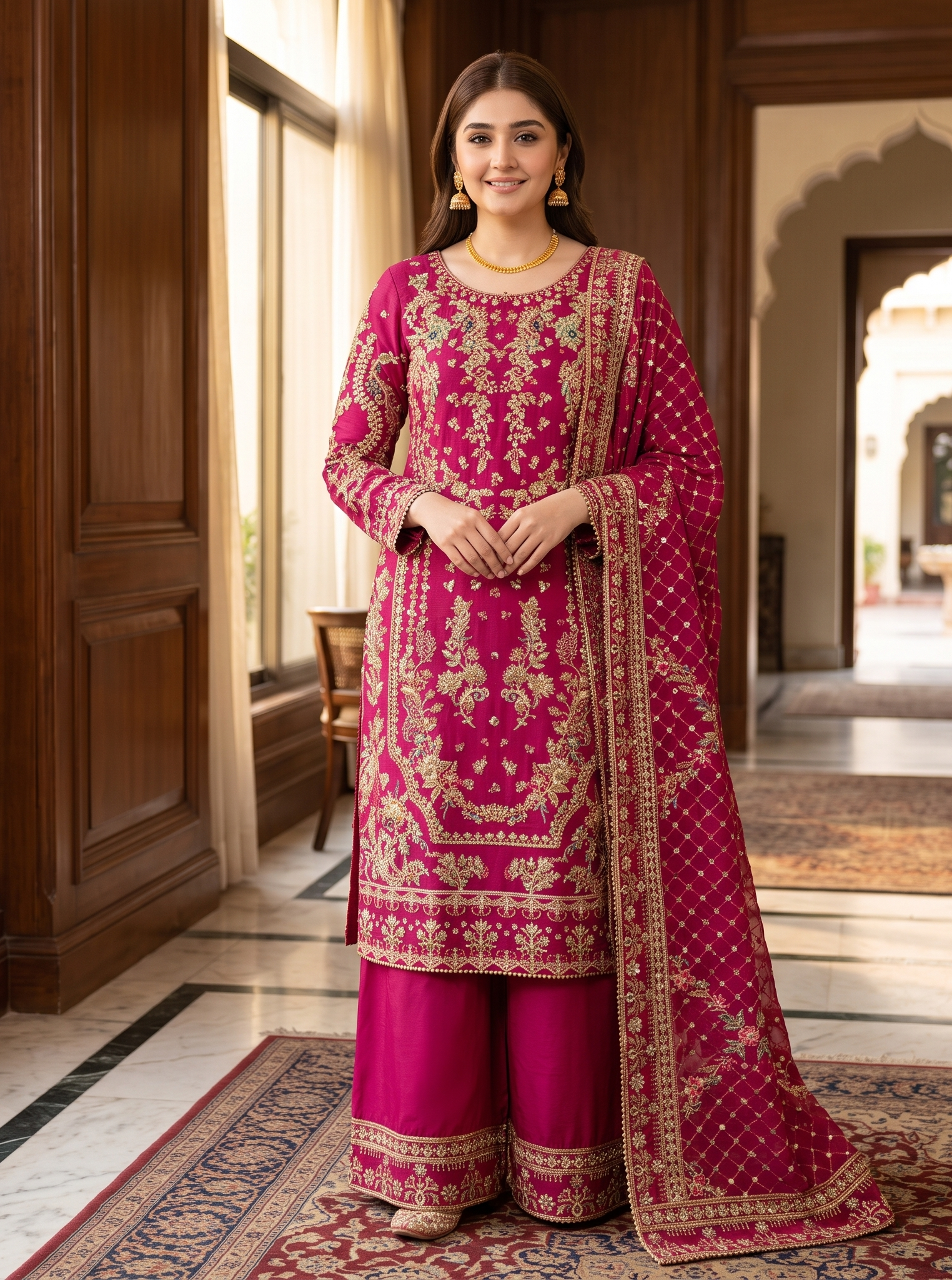 3 Piece - Embroidered Fancy Organza Suit