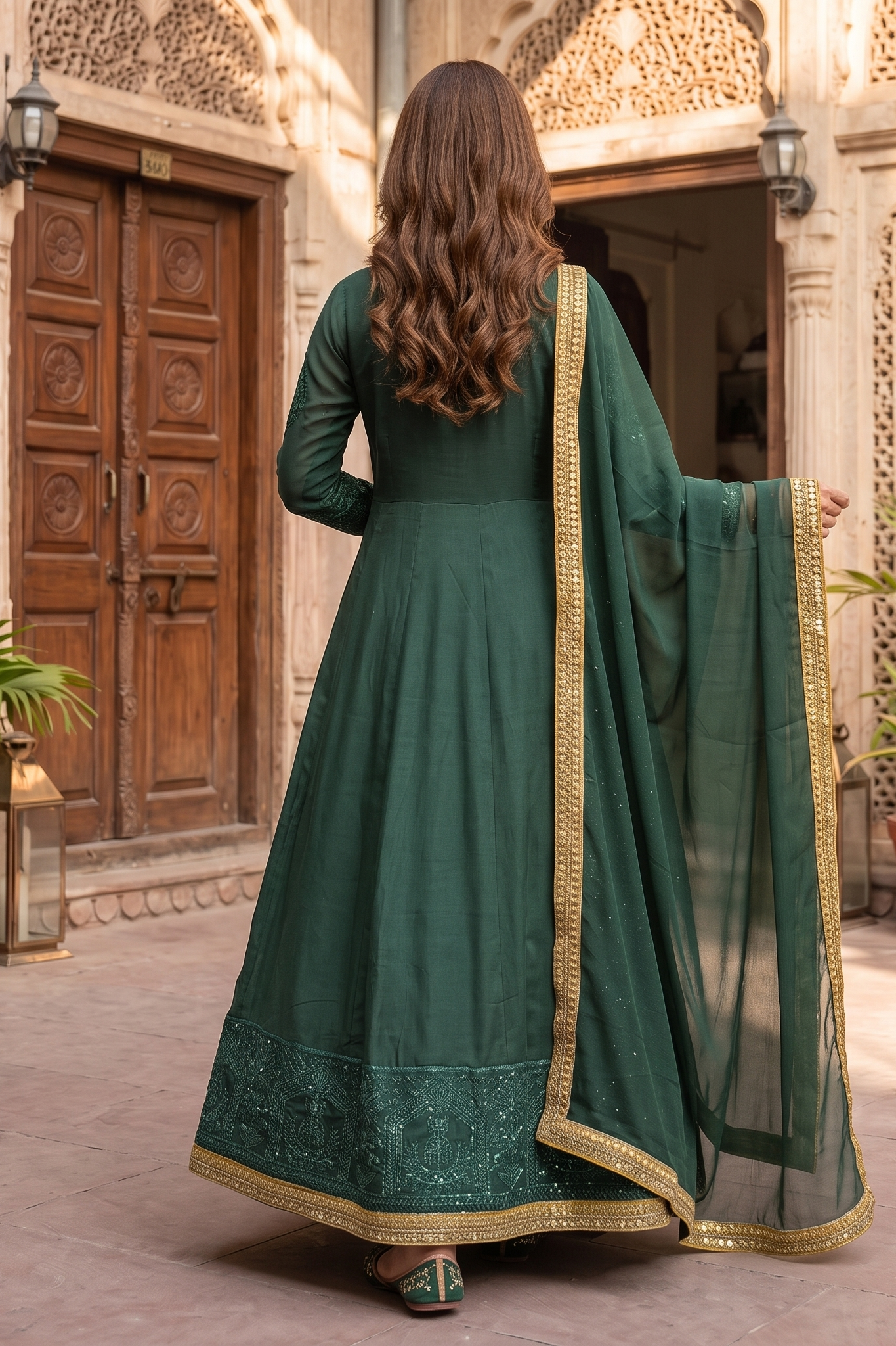 3 Piece - Stitched Embroidered Anarkali Frock