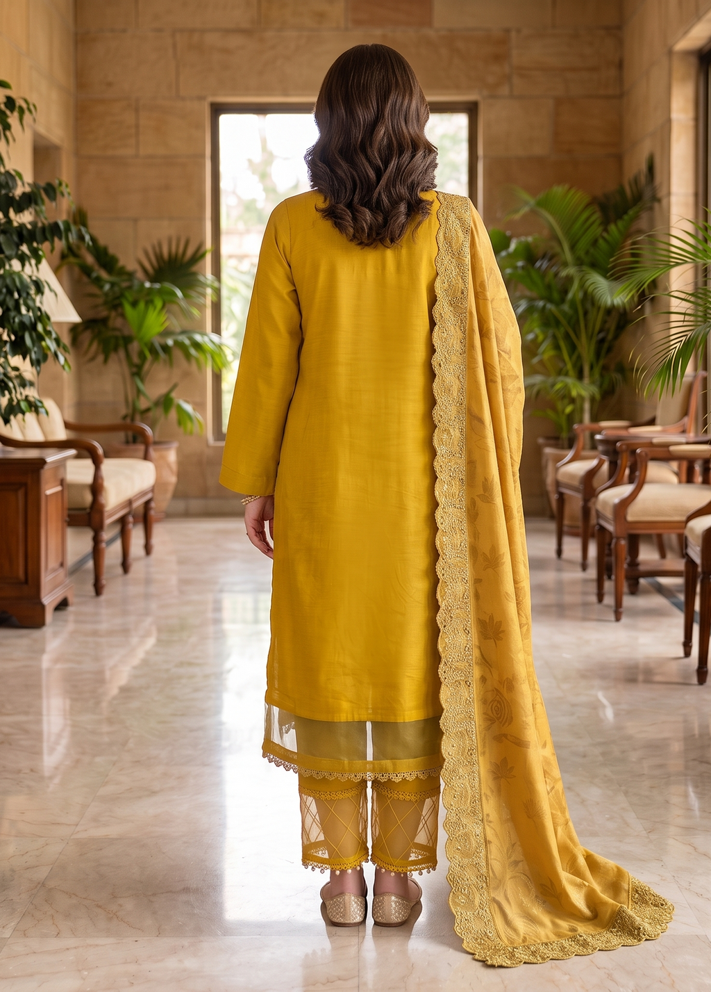 3 Piece - Embroidered Fancy Organza Suit