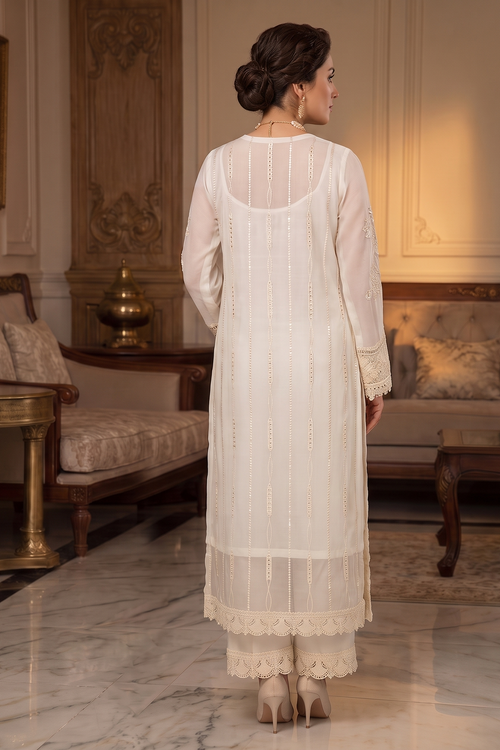 3 Piece - Embroidered Fancy Organza Suit