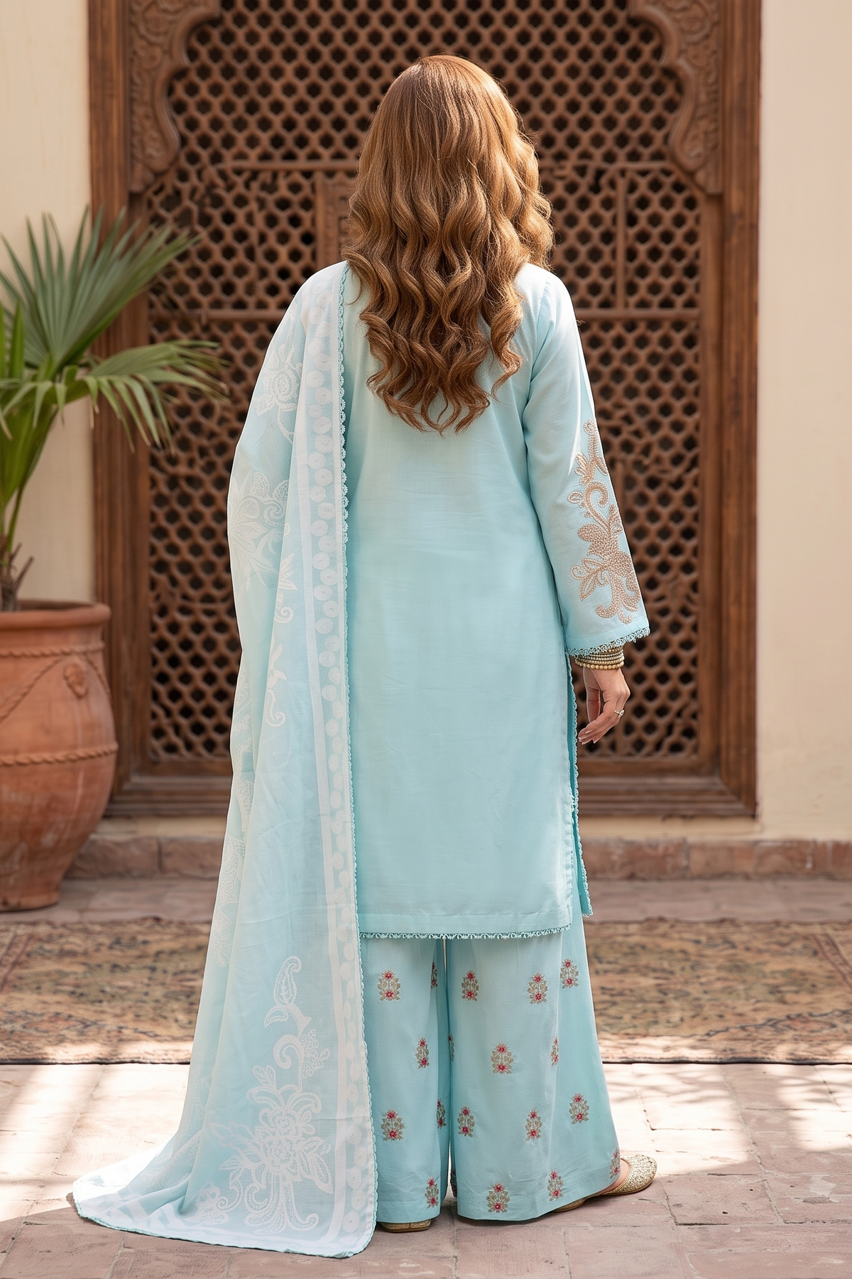 3 Piece - Stitched Embroidered Premium Cotton Suit